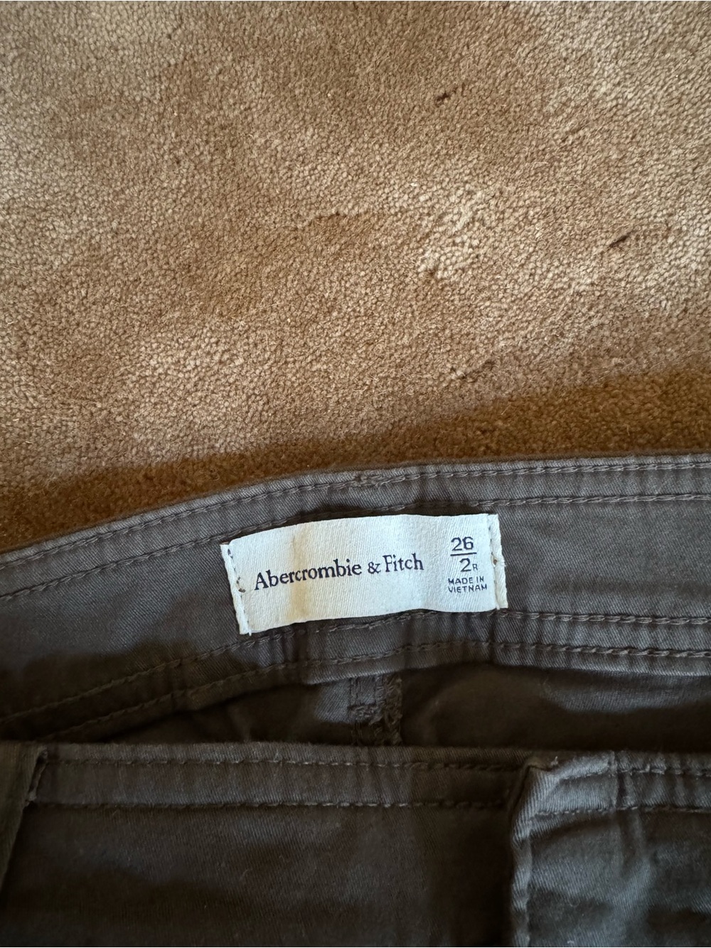 Abercrombie & Fitch Mid Rise Barrel Utility Pant, Green Size 26 - Picture 6 of 7